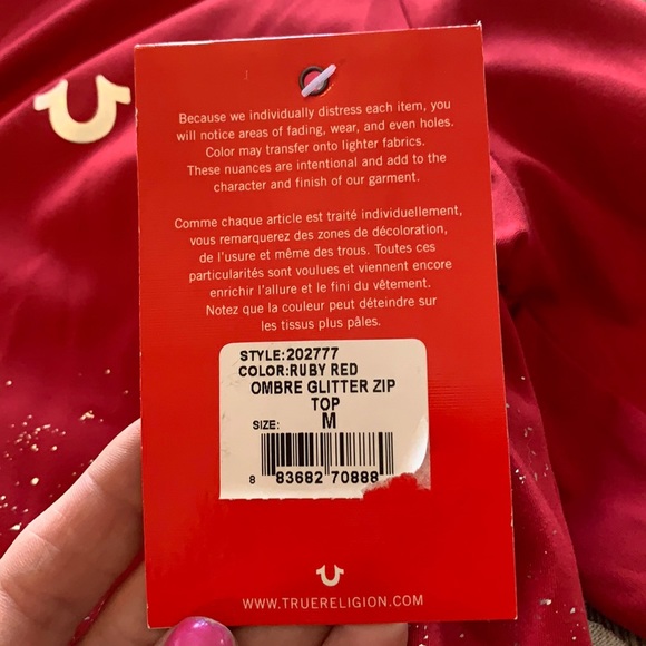 True religion crop shimmer zip up. - Picture 3 of 16